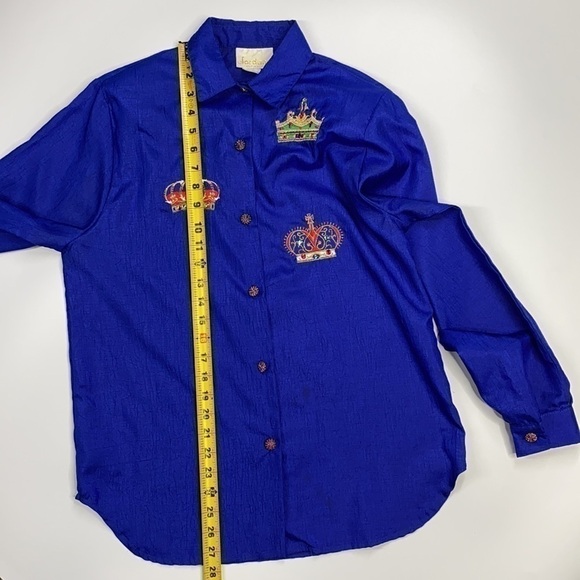 Vintage Jordana Royal Crown Button Down Long Sleeve Blouse Small - Picture 8 of 13